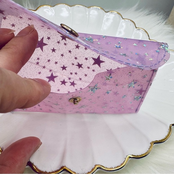 Starry Star Purple Clear Card Case Wallet - Picture 4 of 6